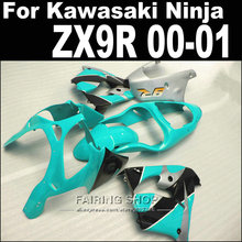 Carenagem para kawasaki ninja zx 9r zx9r, kit de carenagem 2000, 2001, 00, 01 (linhas pretas azuis) + ems, frete grátis, xl44 2024 - compre barato
