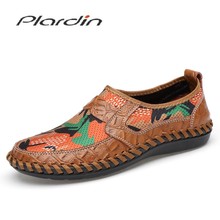 plardin Classic Design Men Casual Shoes Genuine Leather Shoes Men Flats Oxfords Shoes Men Loafers slip-on Hot Moccasins Shoes 2024 - buy cheap