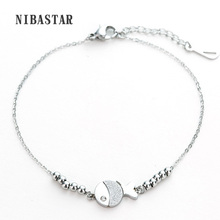 Fashion Summer Style Bracelet For Cute Lovely Girl Stainless Steel Bracelet Bangle Steel Bead And Cute Fish Charm Bracelet 2024 - buy cheap