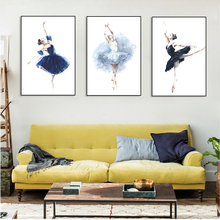 Pintura de lona para decoración del hogar, póster artístico de Ballet para pared, imagen para dormitorio de niños, sala de estar 2024 - compra barato