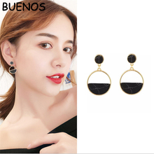 BUENOS Fashion simple geometric circular marble long earrings girls popular earrings women earrings temperament jewelry CE0602 2024 - buy cheap