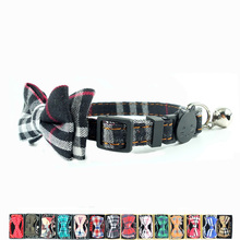 XPangle Black Plaid Cat Collar with Bow Tie Bell Breakaway Safety Collars for Cats Puppies Kitten Kitty Accessories 17-28cm 2024 - buy cheap
