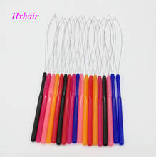 Freeshipping - 100pcs Plastic Handle Threader / Stainless Steel Wire / Pulling Micro Rings Links / Loop Hair Extension Tools 2022 - buy cheap