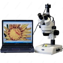 Zoom Stereo Microscope--AmScope Supplies 3.5X-90X Zoom Stereo Microscope w Dual Halogen Lights + 1.3MP Camera 2024 - buy cheap