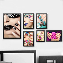 Nordic Canvas Painting Nail Colorful Picture Modern Nail Salon Fashion Wall Art Painting Picture Print Poster Beauty Shop Decor 2024 - buy cheap