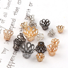 5mm Vintage Filigree Metal Cup Hollow Flower Spacer Beads End Caps Pendant DIY Charms Connectors Jewelry Findings 2024 - buy cheap