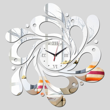 2015 free reloj de pared clocks shipping new real rushed clock watch home decoration Wall Stickers Mirror Acrylic Living Room 2024 - buy cheap