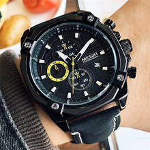 Top Brand Luxury Leather Army Quartz Watches MEGIR Military Sport Watch Men Clock Men Creative Chronograph Relogio Masculino 2024 - buy cheap