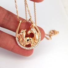 hzew gold and silver color two love horse pendant necklaces sweetheart horse necklace for sweetheart girlfriend gfit 2024 - buy cheap