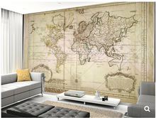 Personalizado papel de parede infantil, mapa do mundo histórico, 3d retro murais para quartos das crianças quarto dos miúdos vinil 2024 - compre barato