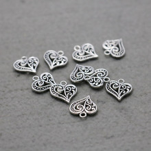 10PCS Fittings for Accessory Heart Alloy components Findings 14mm New Jewelry Design Making Silver-plate buttons for DIY Pendant 2024 - buy cheap