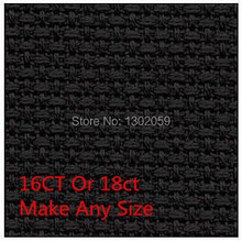 Available Embroidery Cross Stitch Aida Cloth Canvas Fabric 16CT Or 18CT Black 200X100cm Or Make Any Size 2024 - buy cheap