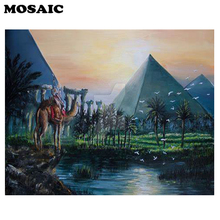 Moonlight Scenic-pintura de diamante 5D DIY "The Pyramids-Egypt", bordado de diamantes de imitación cuadrados/redondos, mosaico, imagen 2024 - compra barato