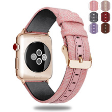 Esse pulseira de relógio de lona, para apple watch series 5 4 3 2 1, com fecho para apple watch 38 40 42 44mm 2024 - compre barato