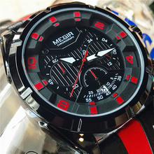 MEGIR Sports Watches Men Fashion Luxury Top Brand Leather Strap Quartz Wristwatches Waterproof Hour Clock Male Relogio Masculino 2024 - buy cheap
