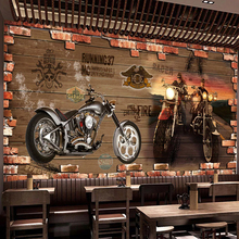 Papel tapiz de Mural personalizado 3D para motocicleta, pintura de pared de ladrillo estéreo para restaurante, cafetería, Bar, decoración de pared, pegatinas autoadhesivas 2024 - compra barato