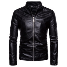 Jaqueta de couro motociclista masculina, jaqueta de couro de alta qualidade com zíper tamanho 5xl 2024 - compre barato