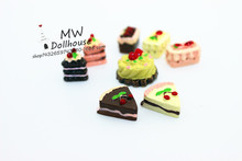 Free Shipping,8pcs mini cake candies 1/6 1/12 Miniature food scene model doll house accessories mini 8 pieces of cake 2024 - buy cheap