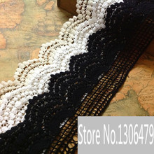Lote de 5Yarrds de encaje de tela negra, blanco y Beige, bordado Soluble en agua, encaje de algodón, ancho de 6,5 Cm, RS257 2024 - compra barato
