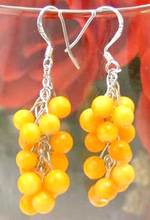 Qingmos 2'' Dangle Coral earring with Yellow Coral Grape Beads Sterling Silver 925 Hook-ear147 Free shipping 2024 - buy cheap