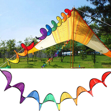 Molino de viento en espiral de arco iris plegable, carpa colorida, Spinner de viento hermoso, decoración del hogar, jardín, Camping al aire libre, Picnic 2024 - compra barato