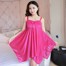 New Lady Sling Ice Silk Sleepdress Adult Fashion Leisure Sleepdress Girls Slippery Sexy Lace Lure Sleeveless Night Wear B-6616 2024 - buy cheap