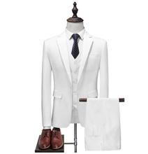 White Men's Formal Custom Suits Wedding Tuxedo Casual Men Business Latest Suits Fashion Dinner Prom 3 Pieces Blazer Vest Pants 2024 - buy cheap