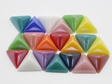 100 смешанных цветов, треугольная пирамида AB с плоским основанием, стеклянный кабошон, полужемчуг, 10 мм 2024 - купить недорого
