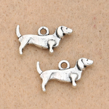 10pcs Dog Animal Charm Pendant fit Bracelet Necklace Antique Silver Plated Jewelry DIY Making Accessories 11x18mm 2024 - buy cheap
