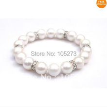 Pulsera de perlas de agua dulce auténtica, joyería de moda de 8 pulgadas, Color blanco, tamaño grande AA, 10-11MM, envío gratis 2024 - compra barato