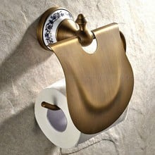 Bathroom Washroom Toilet Paper Holder Roll Tissue Holders Paper Box Bathroom Accessories Antique Brass zba405 2024 - buy cheap