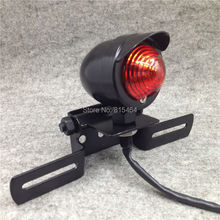 Yecnecty 1X черный/Хромированный универсальный задний фонарь для мотоцикла, номерного знака, алюминиевый стоп-сигнал, задний фонарь для Honda Yamaha Suzuki 2024 - купить недорого