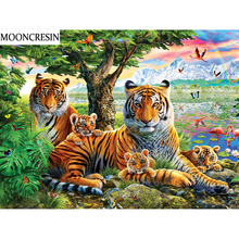 5D Diy Diamond Painting Tigers Cross Stitch Diamond Embroidery Full Square Mosaic Picture Paint With Diamonds Home Decoration 2024 - buy cheap