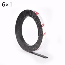 6*1 10 Meters self Adhesive Flexible Magnetic Strip 3M Rubber Magnet Tape width 6mm thickness 1mm Free Shipping 6mm x 1mm 2024 - buy cheap