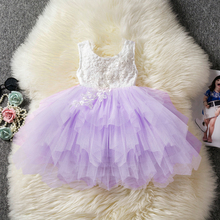 Для маленьких девочек с цветочным узором Свадебное кружево из тюля платье вечерние платья десткая Одежда для девочек платье-пачка костюм принцессы Детские Костюмы наряд для дня рождения 2024 - купить недорого
