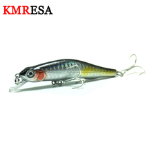 KMRESA 1 pcs 8.5g 8 cm Minnow Iscas De Pesca Isca Dura Artificial 3D Olhos Crankbait Wobblers Pesca Da Carpa Enfrentar 2024 - compre barato