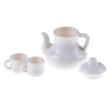 Juego de tazas de café y té para casa de muñecas, juego de tazas y ollas en miniatura, accesorios blancos 1:12, muebles de dirección, juguetes, 1 Juego 2024 - compra barato