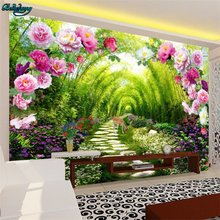 Beibehang grandes papeles de pared personalizados paisajes de jardín árboles Mural 3D pinturas decorativas para hogar 2024 - compra barato