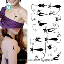 Body Art Sex Products waterproof temporary tattoos paper for men women Lovely black cat design flash tattoo sticker HC1167 2024 - buy cheap