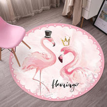 Cute Flamingo pattern Round Rug Pink Bedroom Decoration Soft carpets for living room Coffee Table Area Rugs Computer Chair Mats 2024 - buy cheap