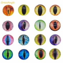 GraceAngie 10-50pcs Round Glass Vertical Pupil Dragon Cat Eye Cameo Mix Color Handmade Craft Toy Jewelry DIY Accessory Findings 2024 - buy cheap
