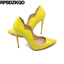 12cm 5 Inch Gothic Pumps Exotic Dancer Big Size Thin Us 13 Ladies Shoes 12 44 High Heels Pointed Toe Yellow Sexy 10 42 Fetish 2024 - buy cheap