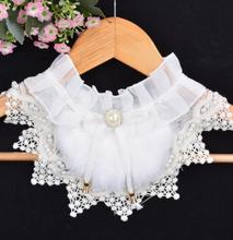 Women's Korean Fashion lace shirt fake collar lady's pearl beaded white black Ties & Detachable Collar R471 2024 - buy cheap