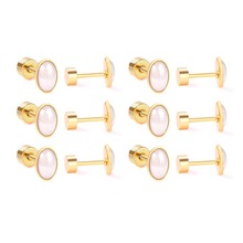 LUXUKISSKIDS 12Pairs/Lot Shell Earring Stainless Steel Gold/Steel Screw Stud Earring Brinco Party Wholesale Wedding 2024 - buy cheap
