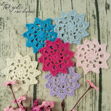 100pic/lot Cotton Crochet Flowers Applique Clothes Appeal DIY Cloth Art Accessory Handmade Crochet Doilies Table Mats Pad 8cm 2024 - buy cheap