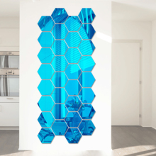 Большой 3D шестигранный акриловый зеркальный настенный стикер s, DIY Художественный Настенный декор, зеркальный стикер для гостиной, домашний декор 2024 - купить недорого