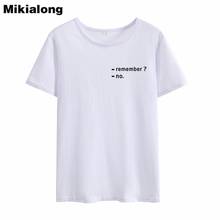 Mikialong Remember No Pocket Harajuku T-shirt Women 2019 Short Sleeve Loose Camiseta Feminina Black White Cotton Women Tshirt 2024 - buy cheap
