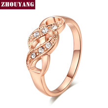 ZHOUYANG Ring For Women Simple Style Wave Shape Austrian Crystals Rose Gold Color & Silver Color Fashion Jewelry ZYR334 ZYR226 2024 - купить недорого