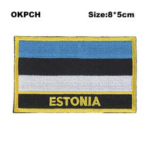Emblemas bordados em forma quadrada da estônia, remendo de bandeira, patches para roupas 2024 - compre barato