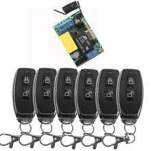 Mini receptor rf de controle remoto sem fio ac220v 1ch, interruptor de luz com controle remoto de 315/433 mhz e 6 peças de controlador